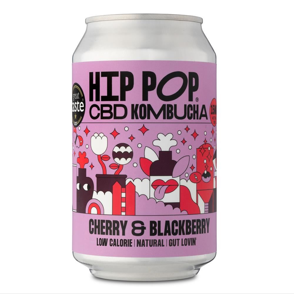Hip Pop CBD Kombucha Cherry & Blackberry 330 ml
