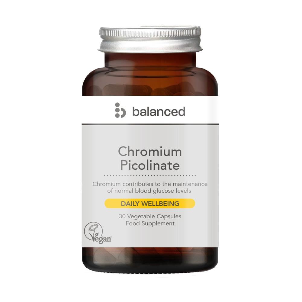 Balanced Chromium Picolinate 30 Veggie Caps - Reusable Bottle