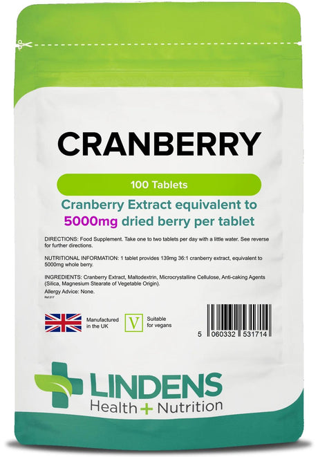Lindens Cranberry Juice 5000mg - 100 Tablets