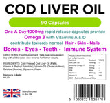 Lindens Cod Liver Oil 1000mg - 90 Capsules - image 2