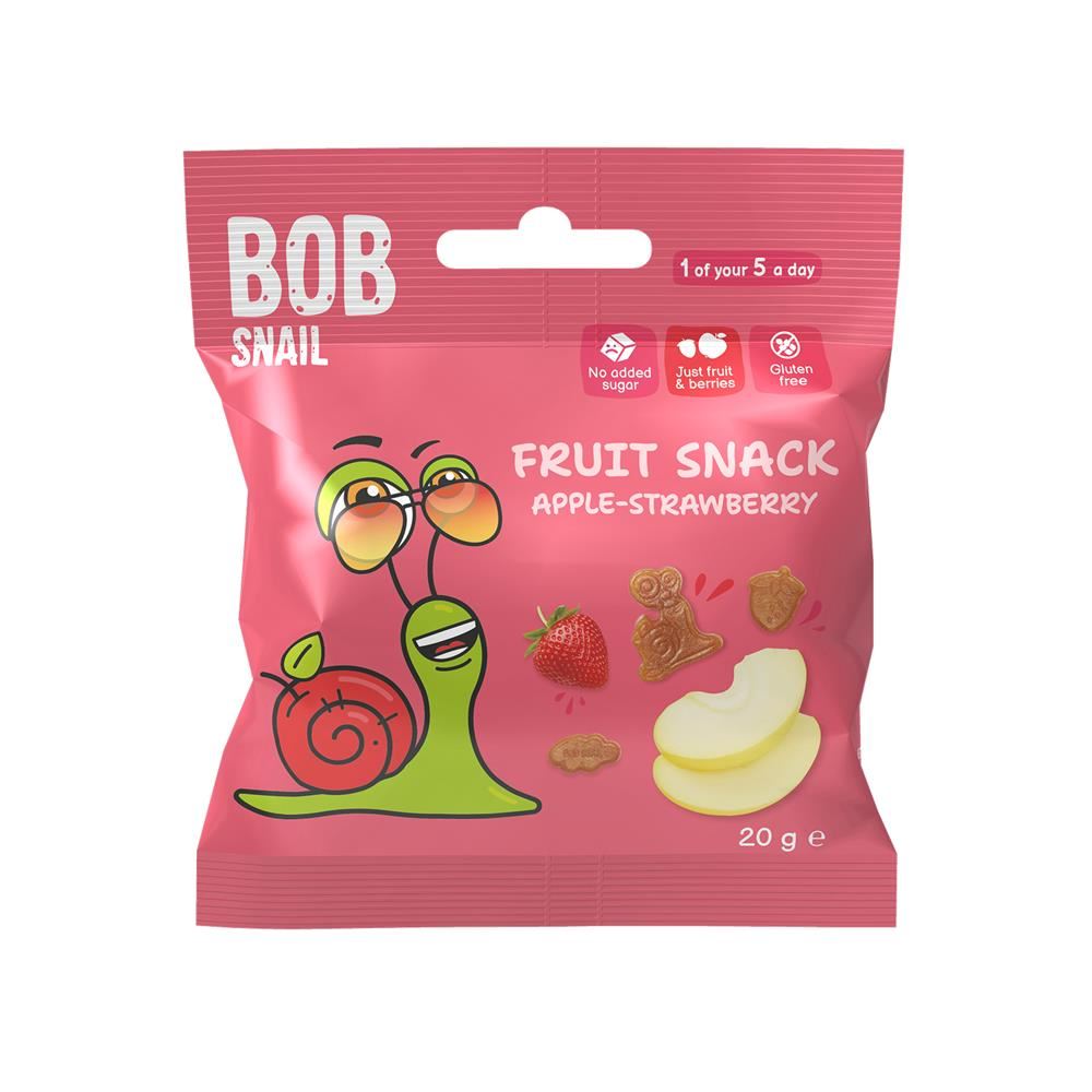 Bob Snail Apple-Strawberry Fruit Bites 20g - 100% Fruit - 20 Pack