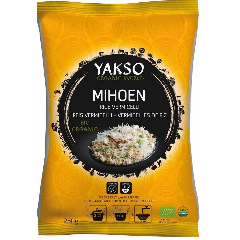 Yakso Organic Rice Vermicelli Noodles 250g - 10 Pack
