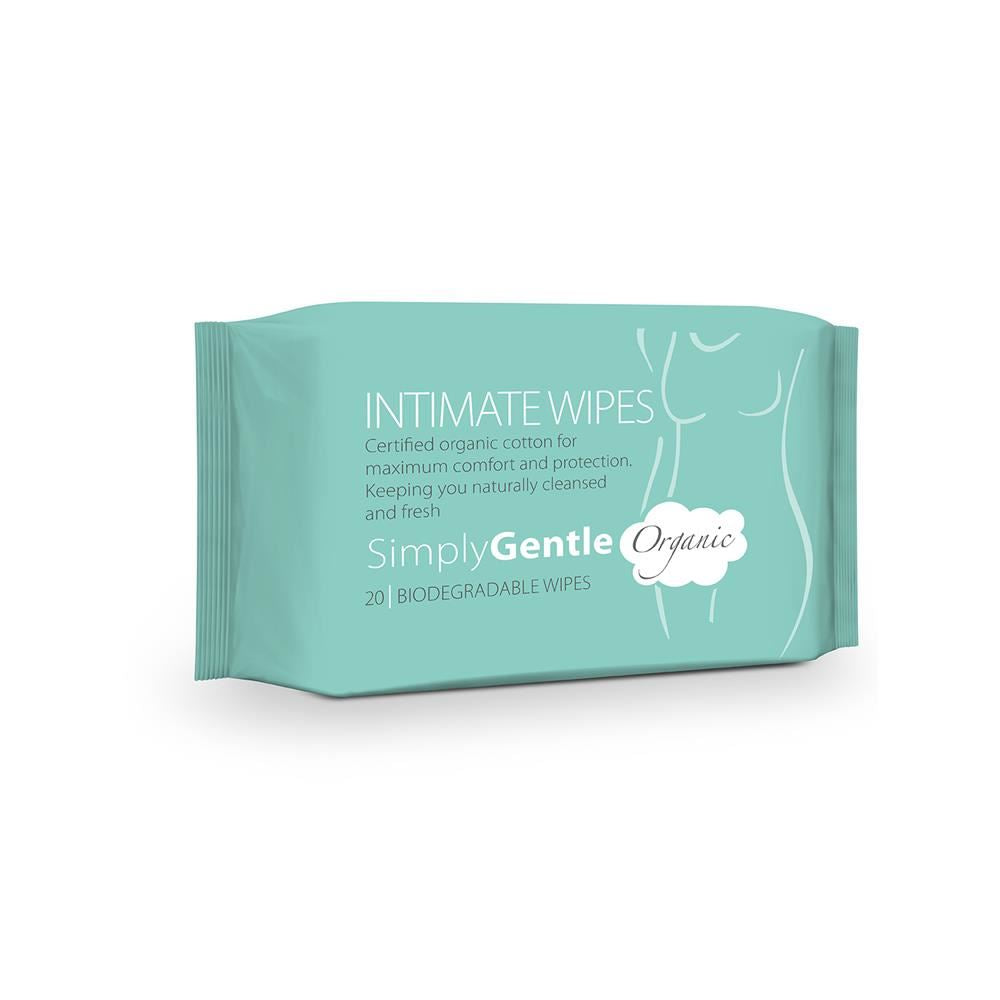 Simply Gentle Organic cotton Intimate wipes 20 box