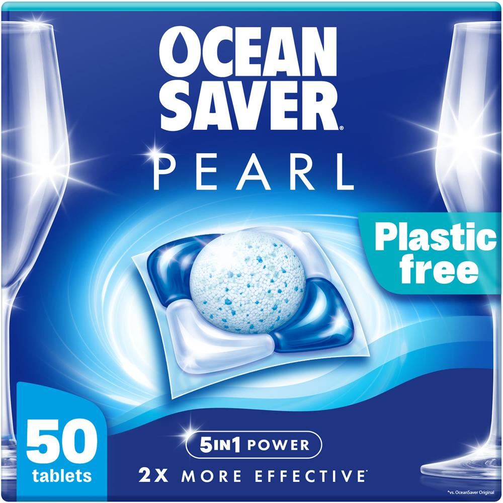 OceanSaver Plastic Free Eco Dishwasher Tabs PEARL 50 Pack