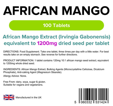 Lindens African Mango 1200mg - 100 Tablets
