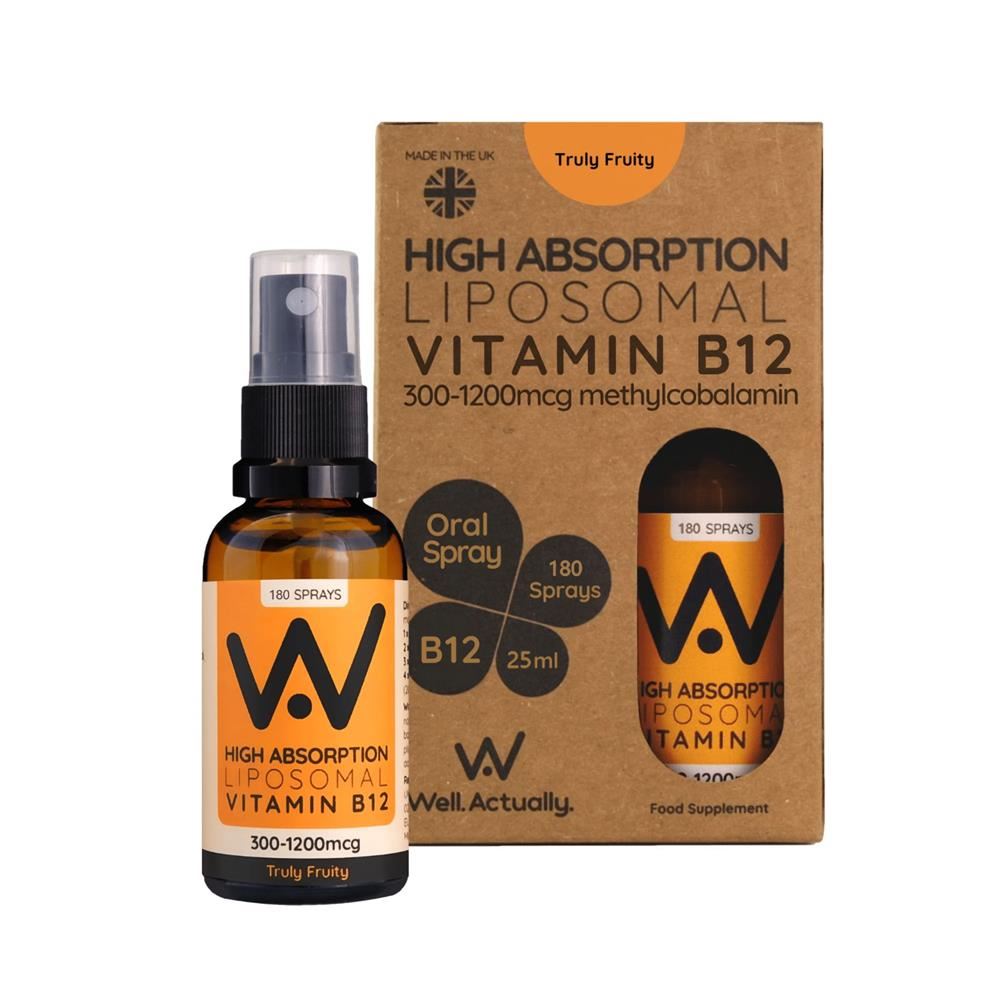 Well Actually Vitamin B12 Methycobalamin (300 - 1200mcg) - Liposomal Spray 25ml