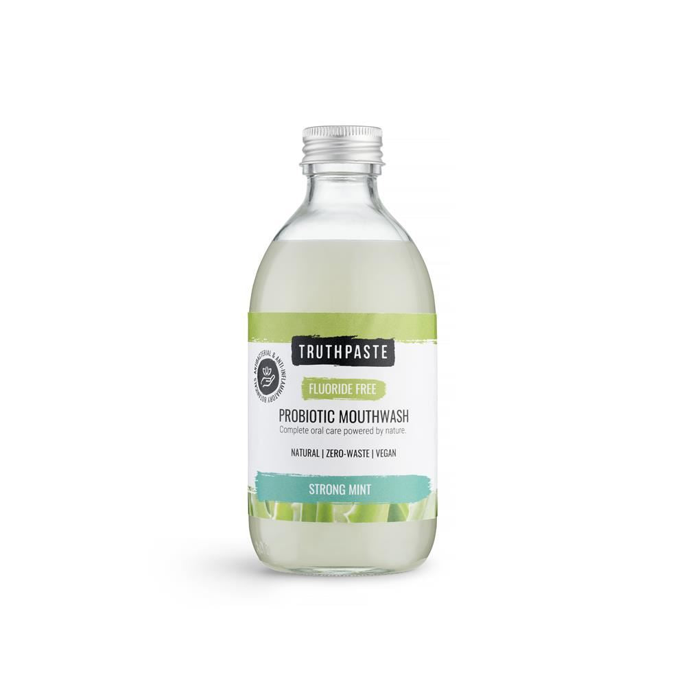 Truthpaste Probiotic Mouthwash Strong Mint Fluoride Free 300ml