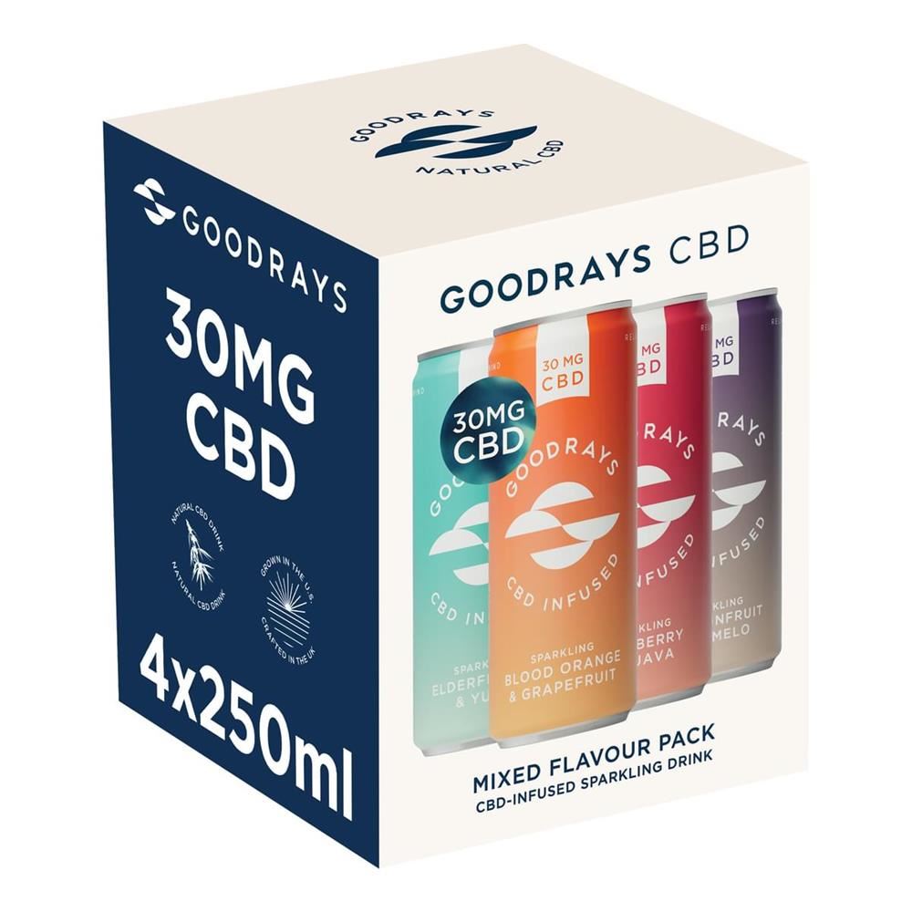 Goodrays 30mg CBD Drinks - 4 Flavour Mix Pack x 250ml