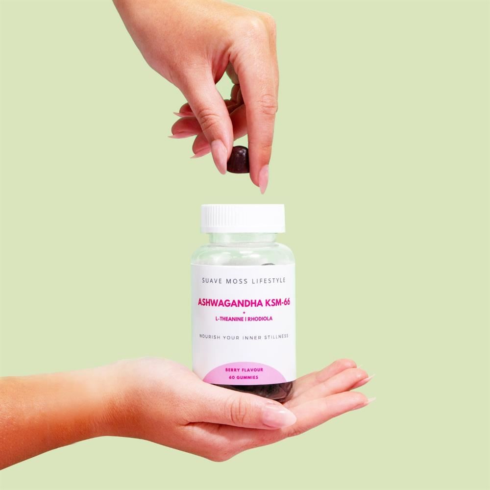 Suave Moss Lifestyle Ashwagandha KSM-66 L-Theanine & Rhodiola 60 Vegan Gummies