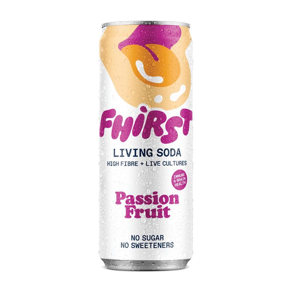 FHIRST Living Gut Soda Passion Fruit Probiotic + Prebiotic 330ml
