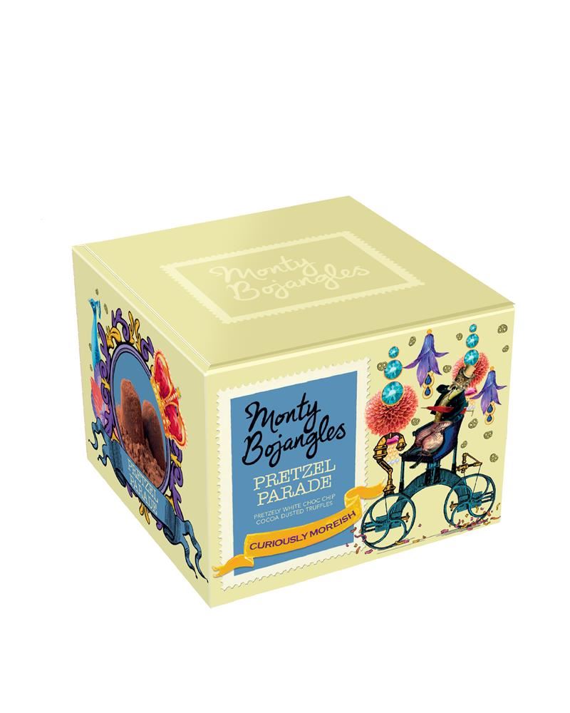 Monty Bojangles Pretzel Parade Cocoa Dusted Truffles Gift Cube 100g