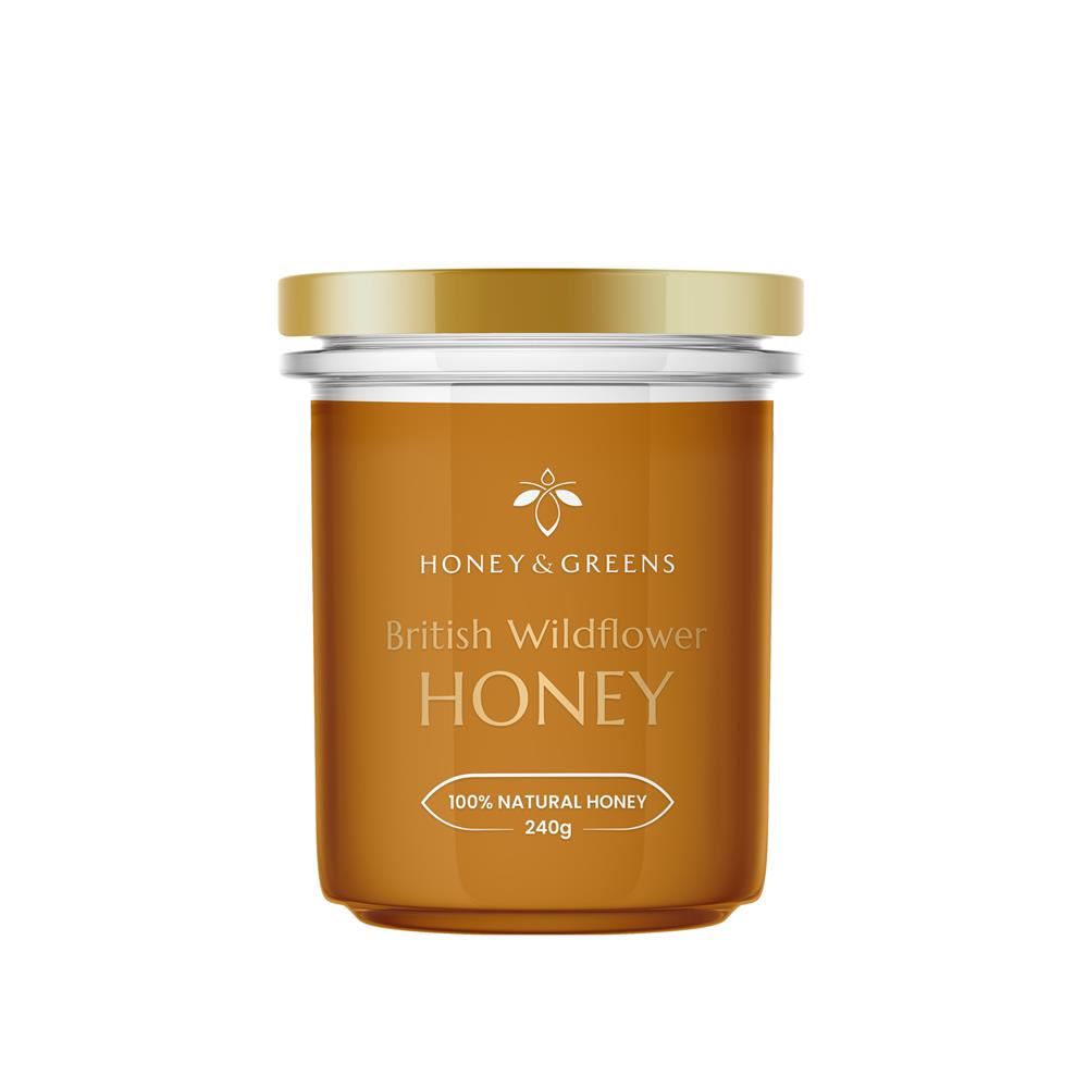 Honey and Greens  British Wildflower Honey 240g