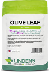 Lindens Olive Leaf (27mg - oleuropein) - 60 Tablets