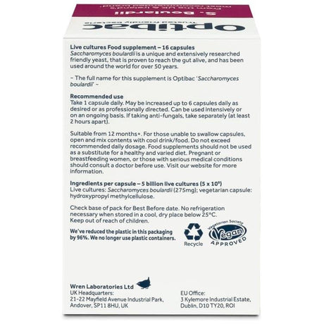 Optibac Probiotics S.Boulardii 16 capsules