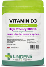 Lindens Vitamin D3 3000 IU - 120 Capsules