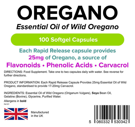 Lindens Oregano Oil 25mg - 100 Capsules