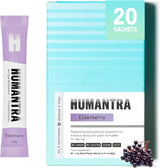 Humantra Electrolyte Powder Elderberry 20 Sachets - Hydration Drink Mix with 6 Electrolytes, Vegan, Sugar Free, Gluten Free