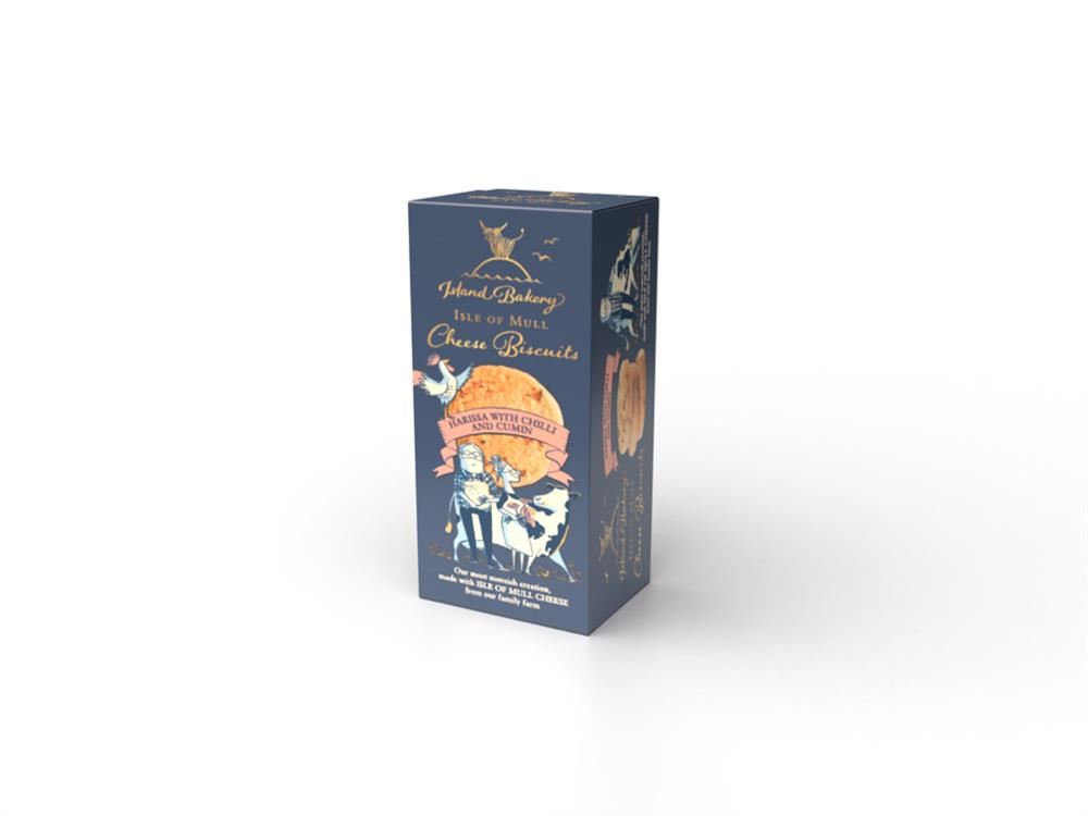 Island Bakery Isle of Mull Cheese Biscuits Harissa with Chilli and Cumin 100g