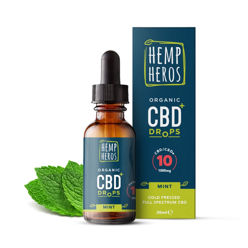 Hemp Heros Organic cold pressed CBD+ 1000mg Mint flavour - 30ml bottle
