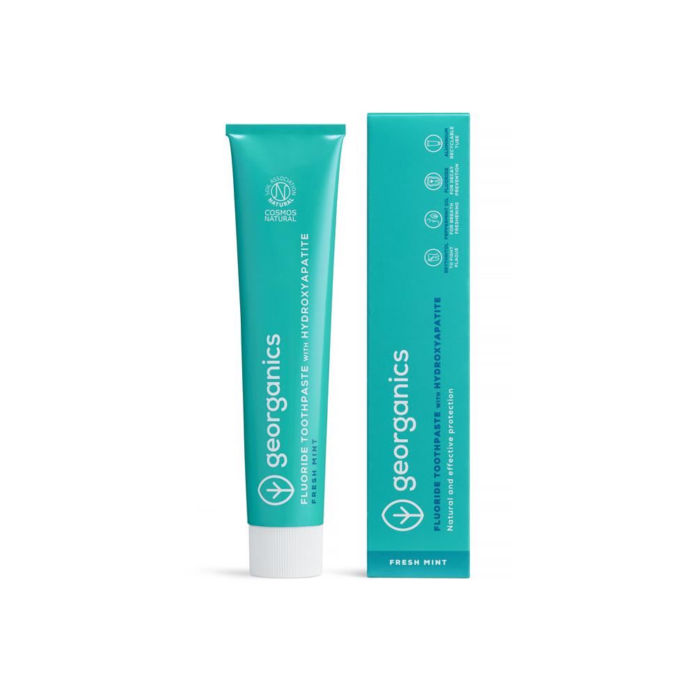 Georganics Toothpaste with Hydroxyapatite - Fresh Mint - with fluoride 75ml
