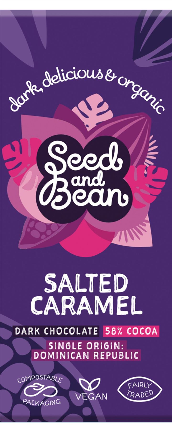 Seed & Bean Organic Dark 58% Salted Caramel 75g