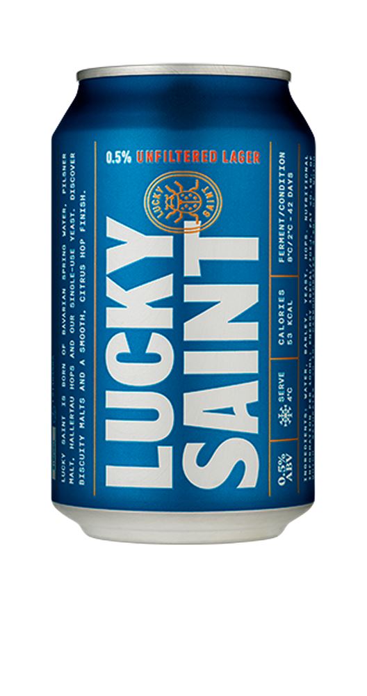Lucky Saint Superior Unfiltered Alcohol Free Lager Can 330ml