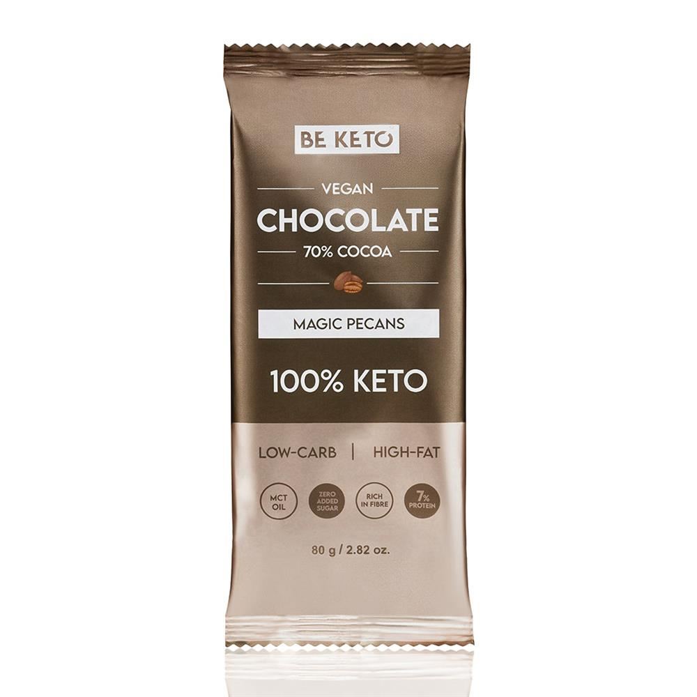 BeKeto Vegan Keto Chocolate + MCT Magic Pecans 80g
