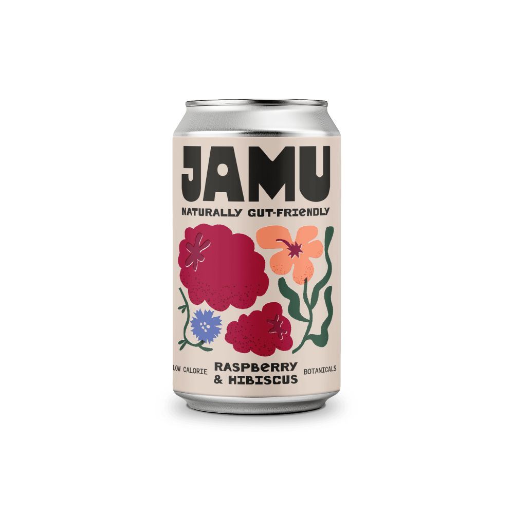 Jamu Lemon & Basil Premium Prebiotic Soda 330ml - 12 Pack