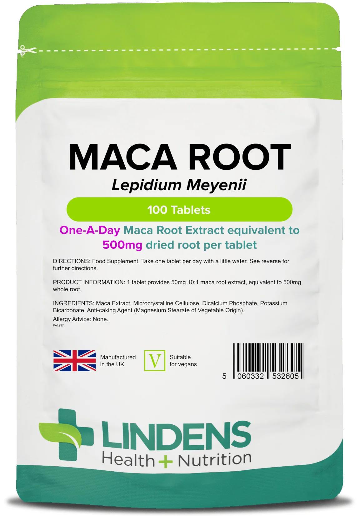 Lindens Maca 500mg - 100 Tablets