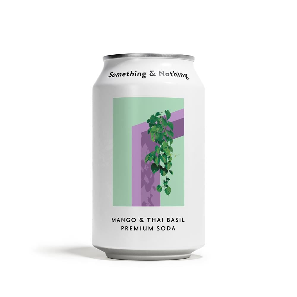Something & Nothing Mango & Thai Basil Premium Soda 330ml - 4 Pack