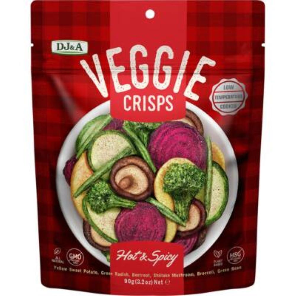 DJ & A DJ&A Veggie Crisps Hot & Spicy 90g - 9 Pack