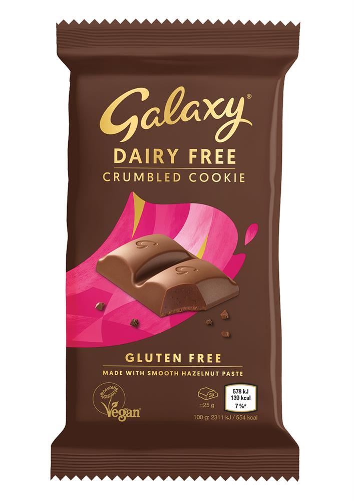 Galaxy Vegan Dairy Free Crumbled Cookie 100g - 9 Pack