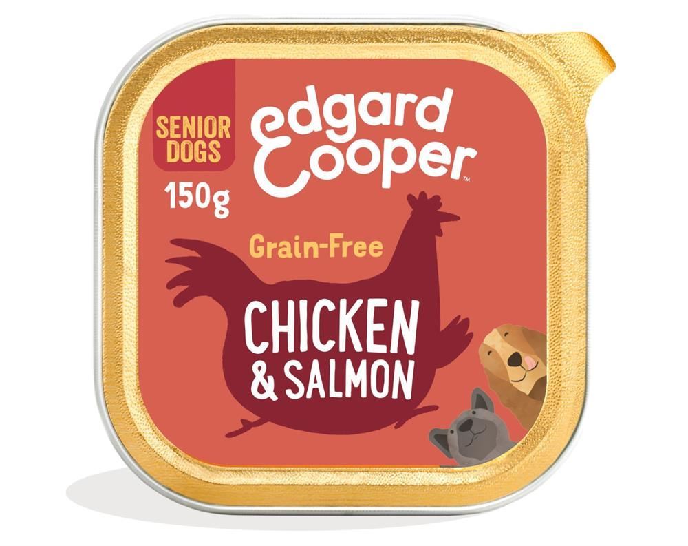 Edgard Cooper Chicken Salmon Broccoli Cranberry Pea Tray for Dogs 150g - 11 Pack
