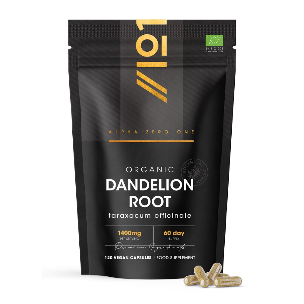 Alpha01 Organic Dandelion Root Powder 1400mg 120 Capsules