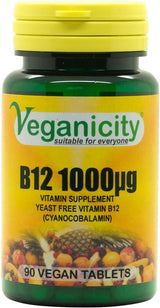 Veganicity B12 1000ug 90 Vtabs