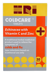 HRI Coldcare Echinacea with Vitamin C and Zinc 30 tablets