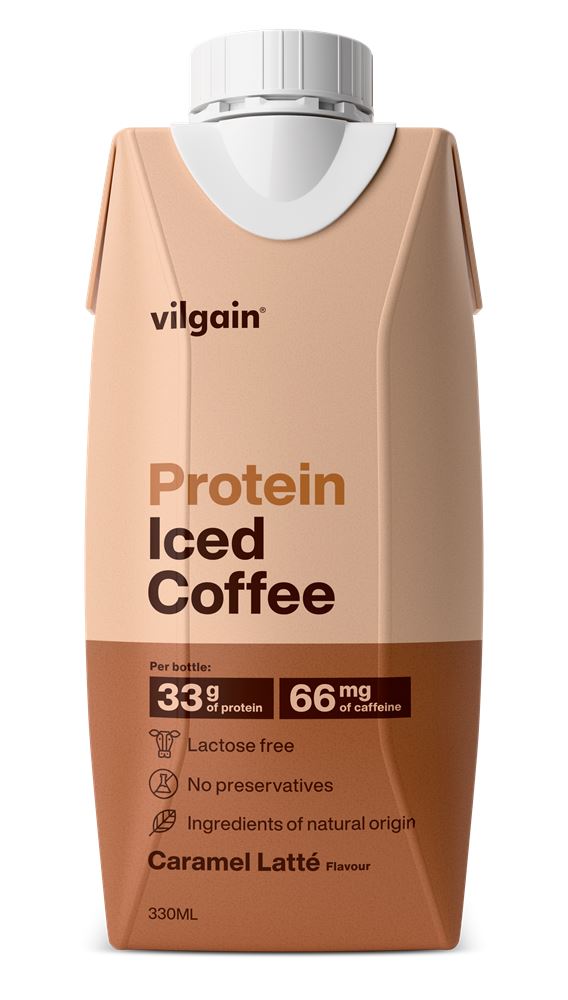 Vilgain Protein Iced Coffee Caramel Latte 330 ml - 12 Pack