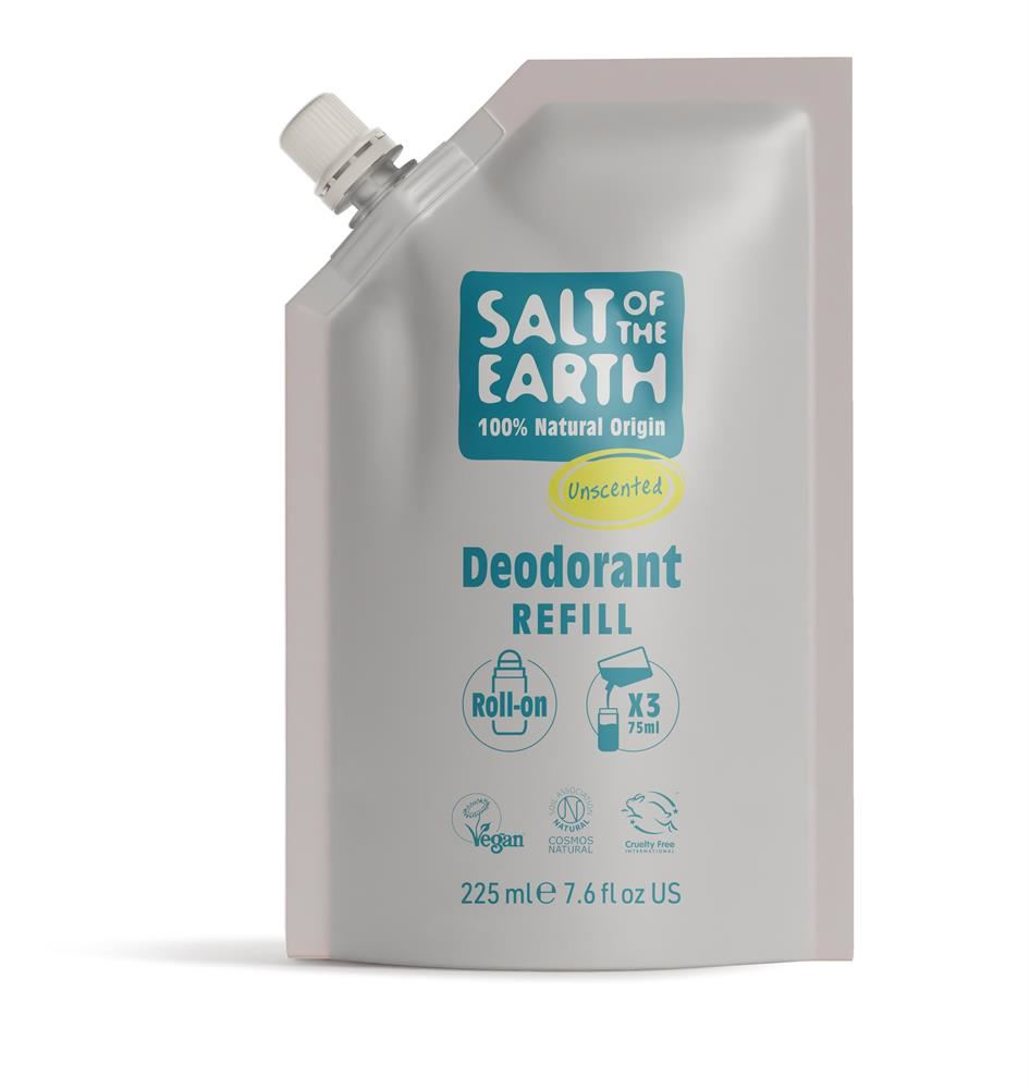 Salt Of the Earth Unscented Pouch Refill Rollon 225ml