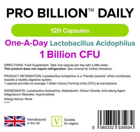 Lindens Pro Billion Daily 1 BN CFU (was Probiotic Daily) - 120 Capsules