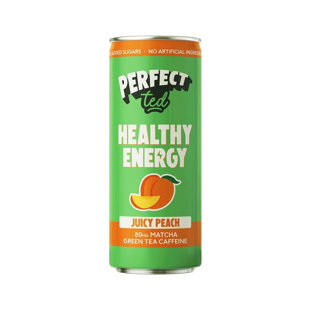 PerfectTed Natural Energy - Juicy Peach 250ml - 3 Pack
