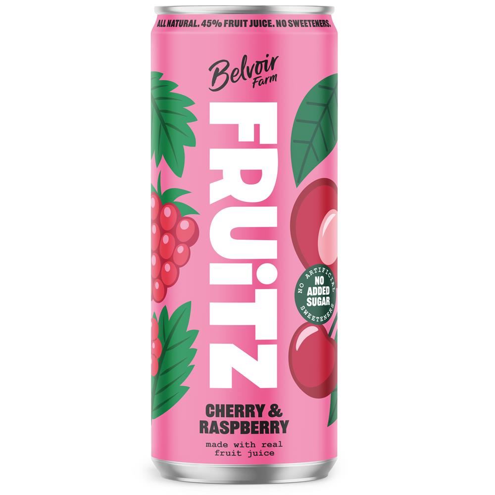 Belvoir Farm FRUiTZ Cherry & Raspberry Can 330ml - 24 Pack