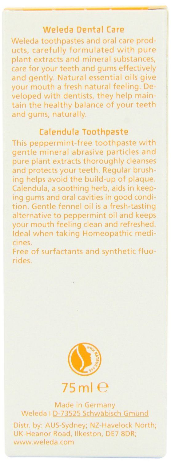 Weleda Calendula Toothpaste 75ml! Natural Peppermint Free