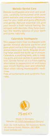 Weleda Calendula Toothpaste 75ml! Natural Peppermint Free