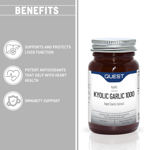 Quest Kyolic Garlic - 1000mg - 50% Extra FREE - 30+15 Tablets