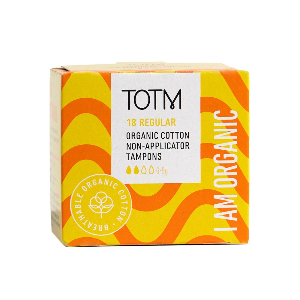 TOTM Organic Tampons - Non-App Regular 18 Per Box
