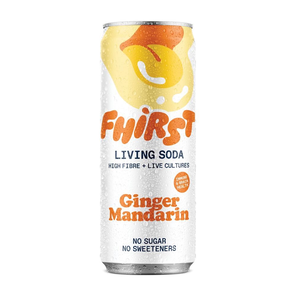FHIRST Living Gut Soda Ginger Mandarin Probiotic + Prebiotic 330ml