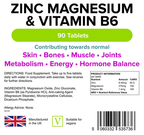 Lindens Zinc, Magnesium & Vitamin B6 - 90 Tablets