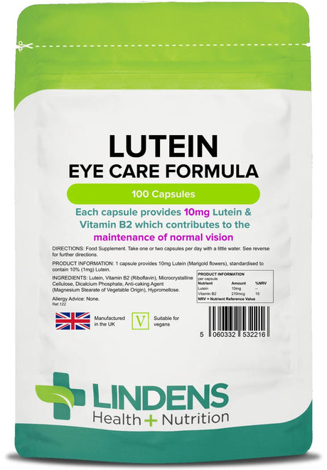 Lindens Lutein 10mg - 100 Capsules