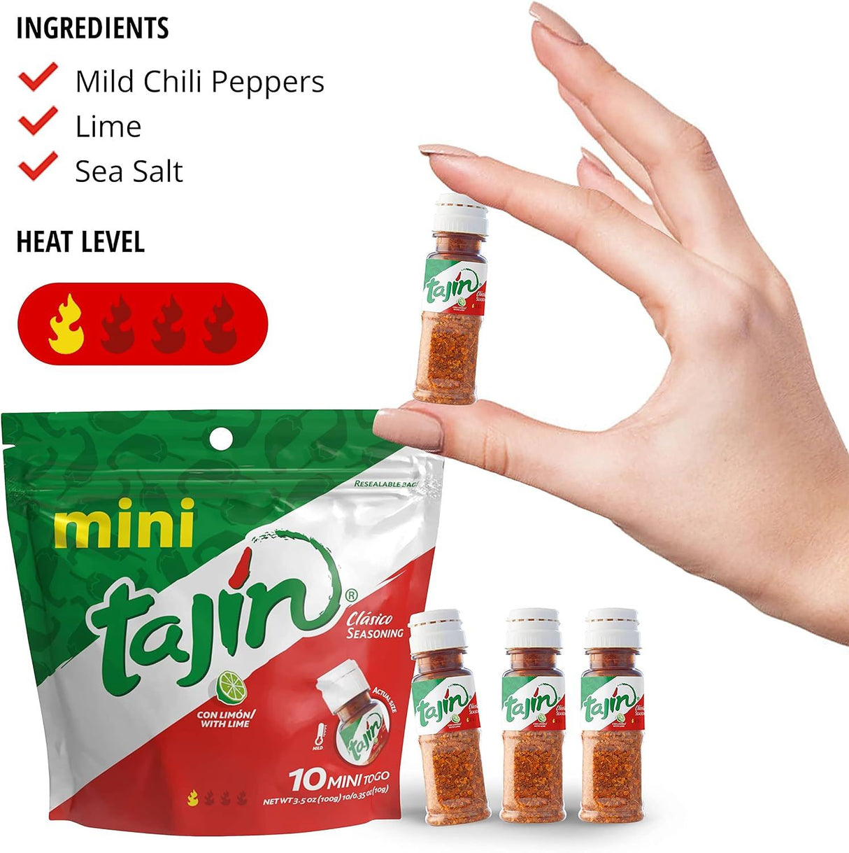 Tajin Chilli & Lime Seasoning Minis 10 x 10g
