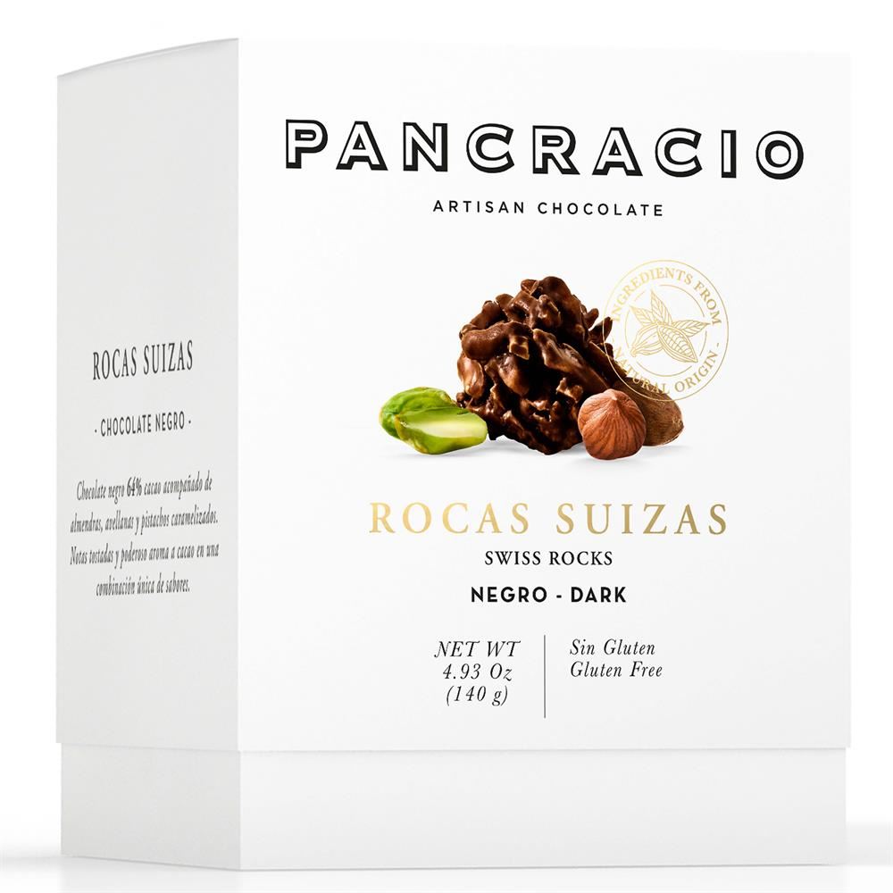 Pancracio Chocolate Swiss Nuts Clusters - Dark Chocolate Box 140g